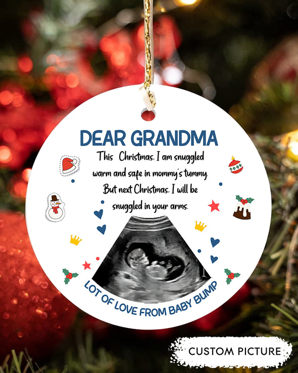 Personalized Gift For Future Grandma Next Christmas I Will Be Snuggled In Your Arms Ornament - PP - LT2711218