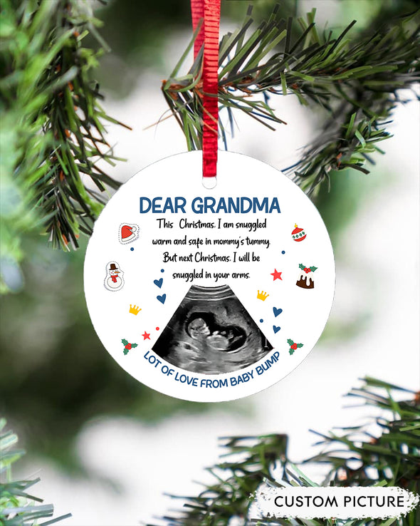 Personalized Gift For Future Grandma Next Christmas I Will Be Snuggled In Your Arms Ornament - PP - LT2711218