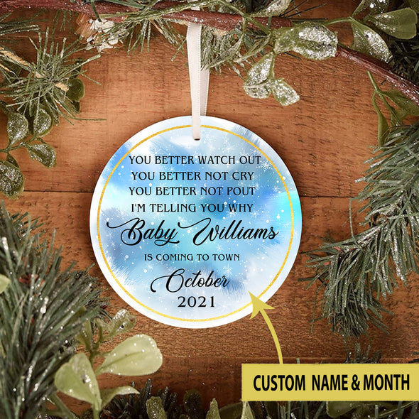 Personalized Gift For Future Dad And Mom You Better Watch Out Ornament - Mc - KT0210217