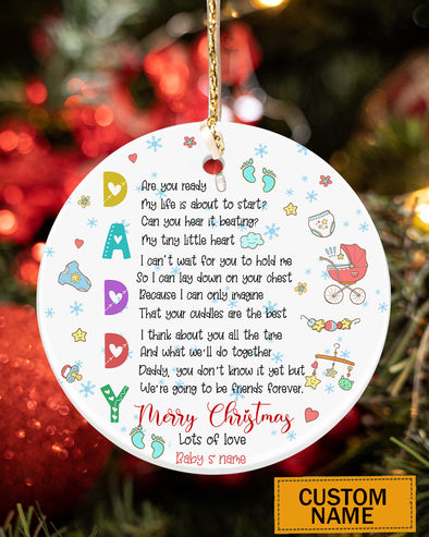 Personalized Gift For Daddy Merry Christmas Lots Of Love Ornament - pp - KT 2210215