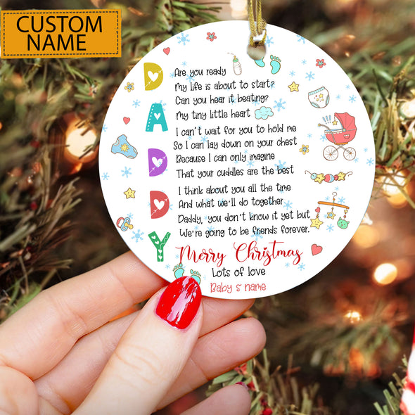 Personalized Gift For Daddy Merry Christmas Lots Of Love Ornament - pp - KT 2210215