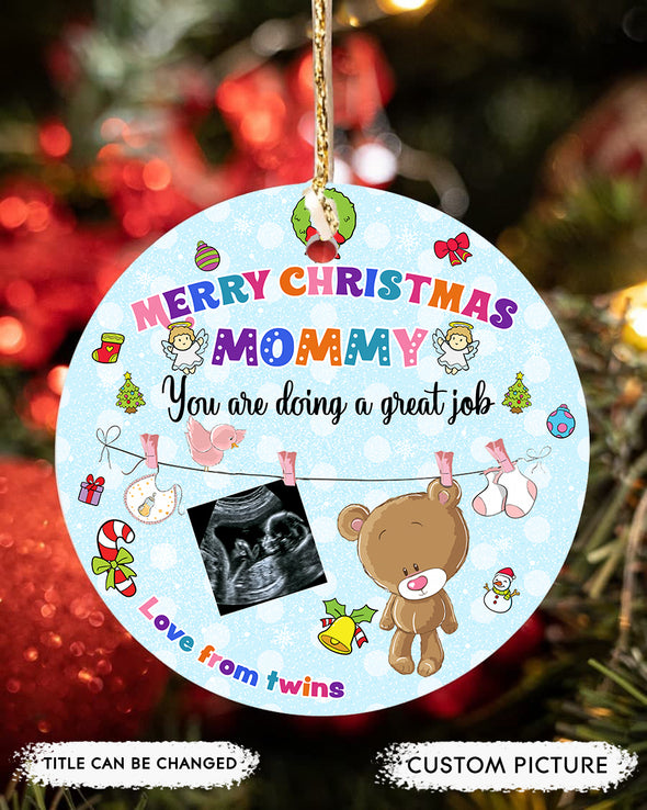 Personalized Gift For Future Mommy Merry Christmas You Are Doing A Great Job Ornament - PP - TT3010211