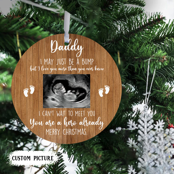 Personalized Gift For Daddy I May Just Be A Bump Ornament - pp
