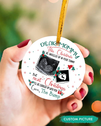 Personalized  Gift For Future Mommy Next Christmas I'll Be Cuddled Up With You Love The Bump Ornament - PP - TT3010213