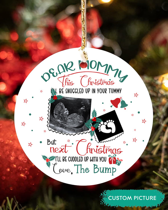 Personalized  Gift For Future Mommy Next Christmas I'll Be Cuddled Up With You Love The Bump Ornament - PP - TT3010213