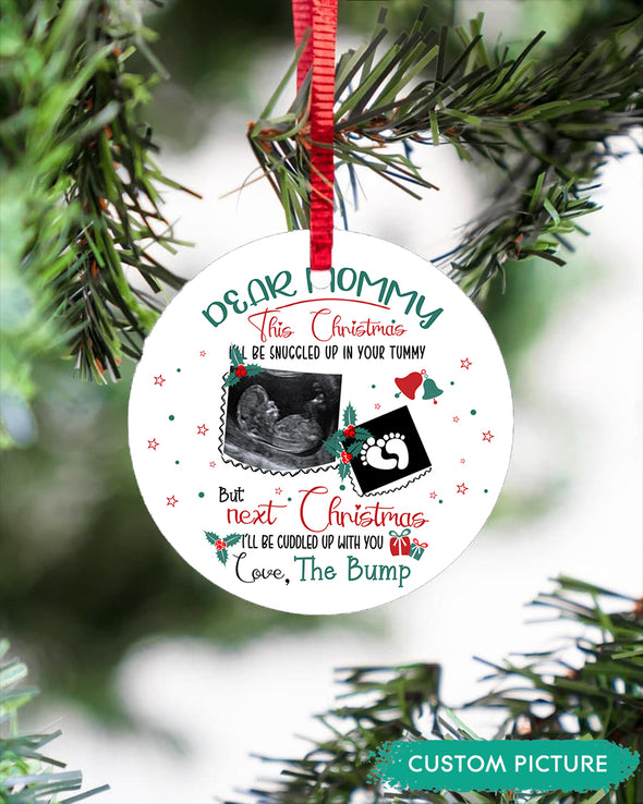Personalized  Gift For Future Mommy Next Christmas I'll Be Cuddled Up With You Love The Bump Ornament - PP - TT3010213