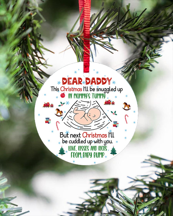 Gift For Future Daddy Love Kisses And Kicks From Baby Bump Ornament - PP - TT0111211-