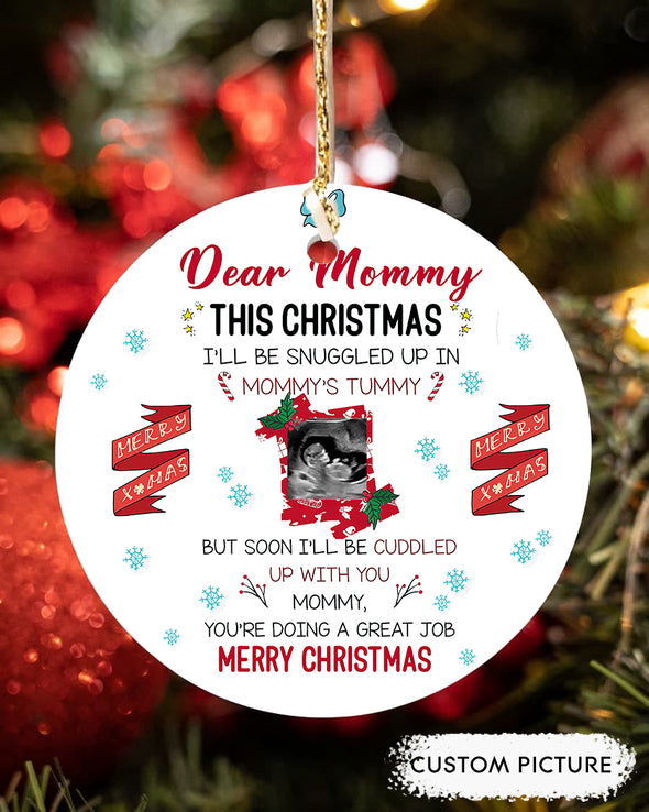 Personalized Gift For Future Mommy Merry Xmas You're Doing A Great Jod Ornament - pp - TT1110214