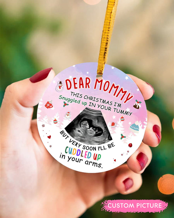 Personalized Gift For Future Mommy Very Soon I'll Be Cuddle  Up In Your Arms Ornament - PP - TT2510212