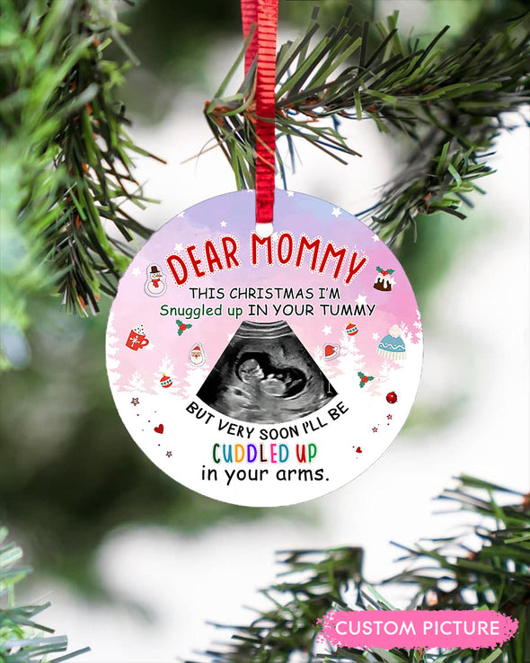 Personalized Gift For Future Mommy Very Soon I'll Be Cuddle  Up In Your Arms Ornament - PP - TT2510212