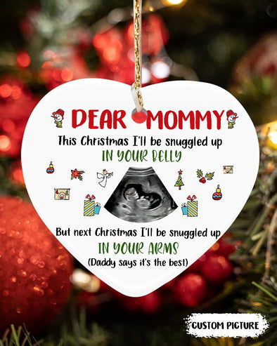 Personalized Gift For Future Mommy Next Christmas I'll Be Snuggled Up Ornament  - pp - TT1110215