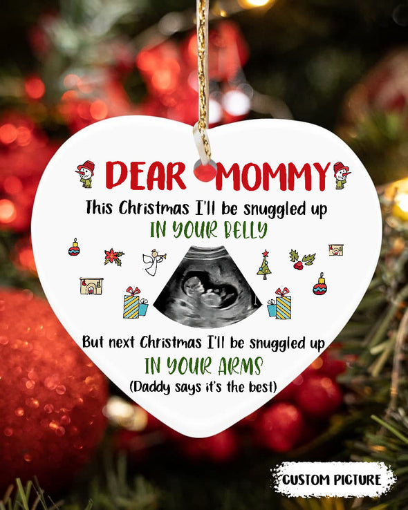 Personalized Gift For Future Mommy Next Christmas I'll Be Snuggled Up Ornament  - pp - TT1110215