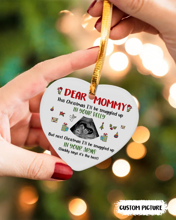 Personalized Gift For Future Mommy Next Christmas I'll Be Snuggled Up Ornament  - pp - TT1110215