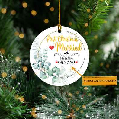 Gift For Couple First Christmas Marrid Ornament - Kv