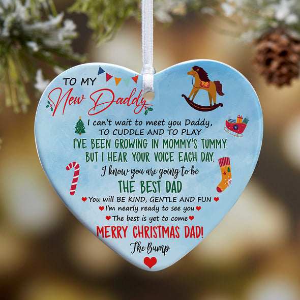 Gift For Future Daddy The Best Dad Ceramic Ornament - Kv
