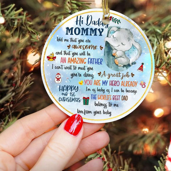 Personalized Gift For Future Daddy You Are My Hero Already Ornament - Mc - KT0610211