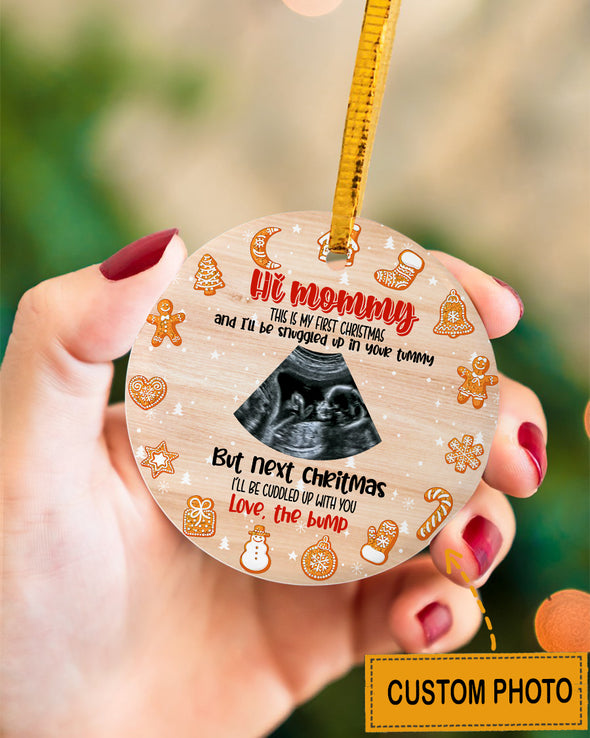 Personalized Gift For Mommy Love Kisses And Kicks From Baby Bumb Ornament - mc - KT 2710217