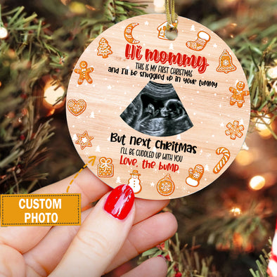 Personalized Gift For Mommy Love Kisses And Kicks From Baby Bumb Ornament - mc - KT 2710217