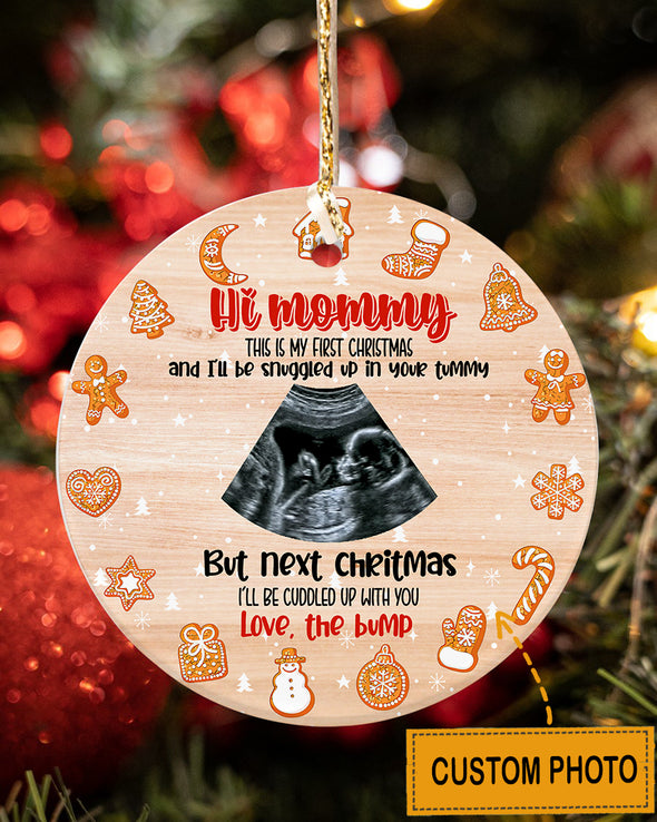 Personalized Gift For Mommy Love Kisses And Kicks From Baby Bumb Ornament - mc - KT 2710217