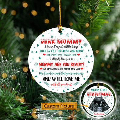 Personalized This Christmas 2021 I'll Be Snuggled Up Two Side Ornament Gift For Mommy Will Love Me With All Your Heart Merry First - Kv