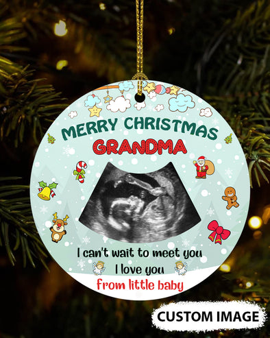 Personalized Gift For Future Grandma Merry Christmas Can't Wait To Meet You Ornament - PP - TT1510219 1