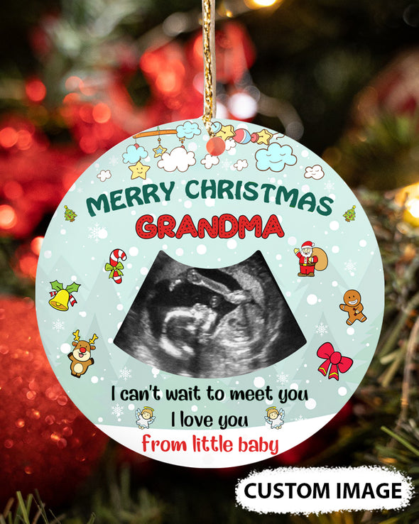 Personalized Gift For Future Grandma Merry Christmas Can't Wait To Meet You Ornament - PP - TT1510219 1