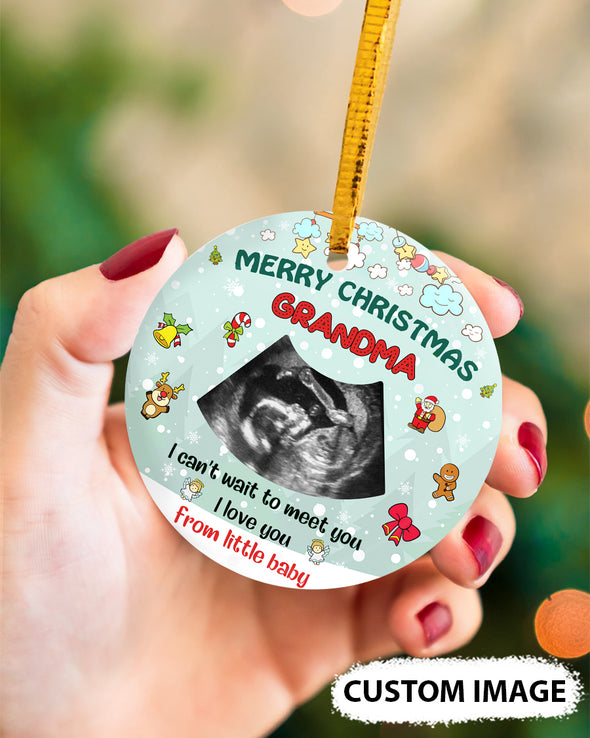 Personalized Gift For Future Grandma Merry Christmas Can't Wait To Meet You Ornament - PP - TT1510219 1