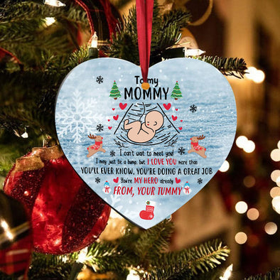 Personalized Gift For Future Mommy You're My Hero Already From Your Tummy Ornament - mc - KT0810214