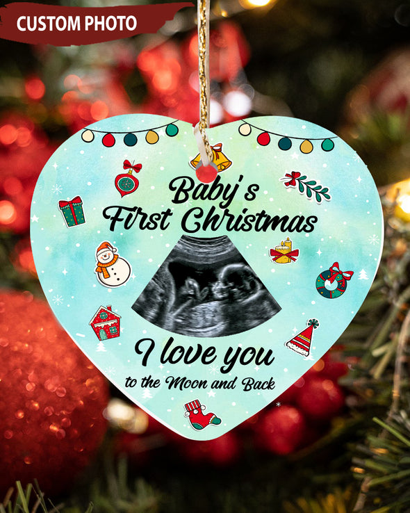 Personalized Gift For Future Daddy And Mommy I Love You To The Moon And Back Ornament - MC -  KT2610215