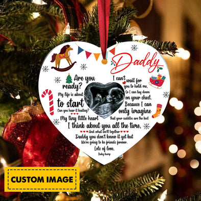 Personalized Gift For Future Daddy Can You Hear It Beating? Ornament - Kv- TA0410217