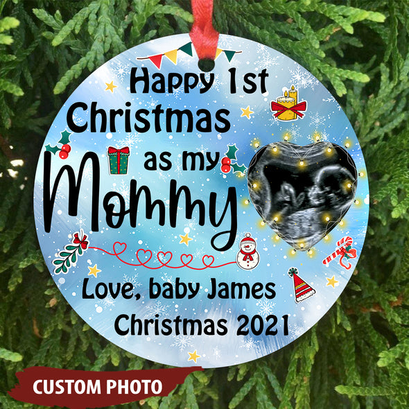 Personalized Gift For Future Mommy Happy 1st Christmas Ornament - Mc - Kt0510217