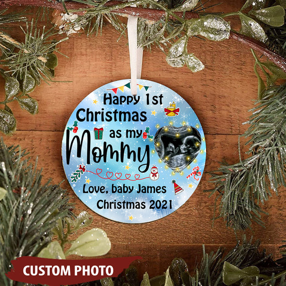 Personalized Gift For Future Mommy Happy 1st Christmas Ornament - Mc - Kt0510217