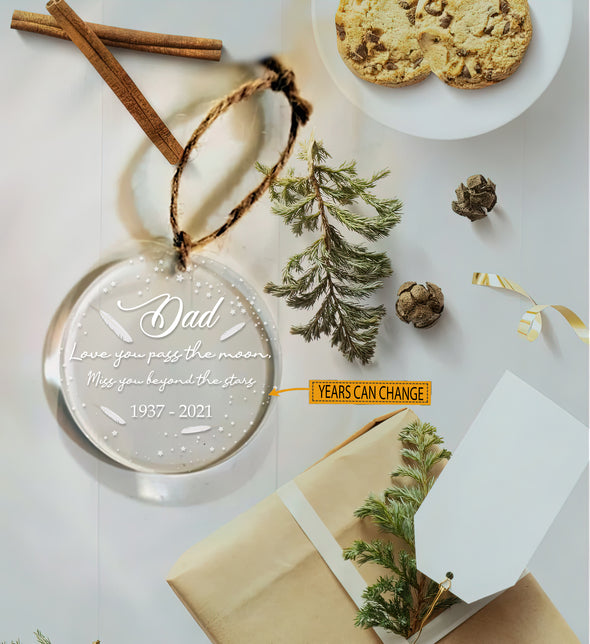 Gift For Dad Love You Pass The Moon Ornament - Kv