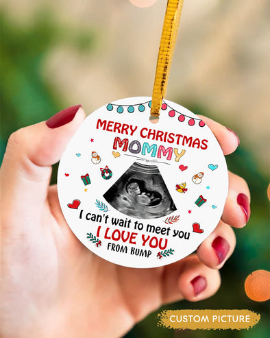 Personalized Gift For Future Mommy Merry Christmas Can't Wait To Meet You I Love You Ornament - pp - TT2710211