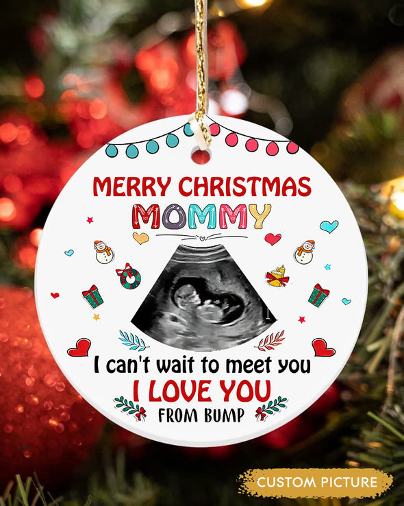 Personalized Gift For Future Mommy Merry Christmas Can't Wait To Meet You I Love You Ornament - pp - TT2710211