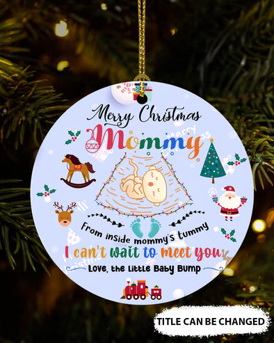 Gift For Future Mommy Merry Christmas From Inside Mommy's Tummy Ornament - PP - TT0911215 5