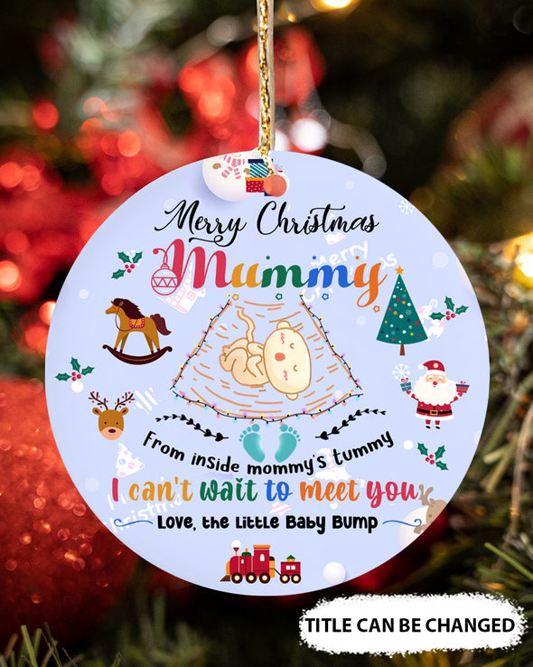 Gift For Future Mommy Merry Christmas From Inside Mommy's Tummy Ornament - PP - TT0911215 5