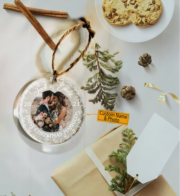Personalized Gift For Couple First Christmas Married - Mc - KT0210216