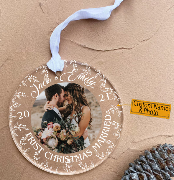 Personalized Gift For Couple First Christmas Married - Mc - KT0210216