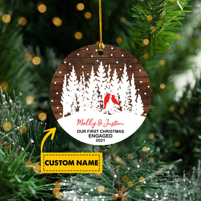 Gift For Couple  Our First Christmas Engaged 2021 Ornament - Kv -Ta3009215