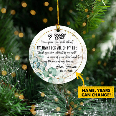 Gift For Couple Love Your Son With All Of My Heart For All Of My Life Ornament - Kv - Ta0110213