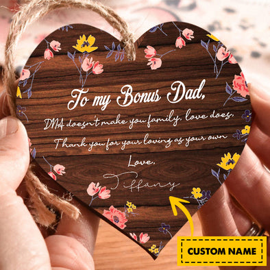 Gift For Bonus Dad DNA Doesn't Make You Family, Love Does Ornament - Kv