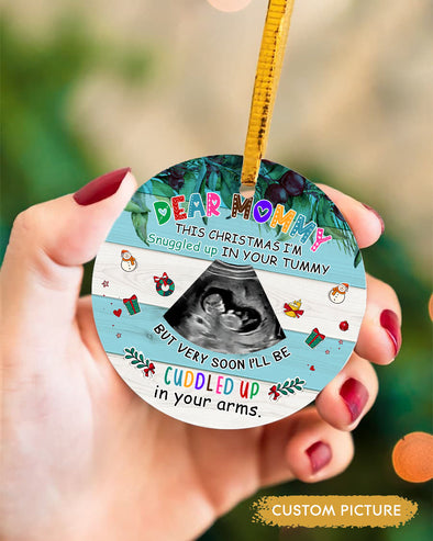 Personalized Gift For Future Mommy This Christmas I'm Snuggled Up In Your Tummy  Ornament - PP - TT2710212