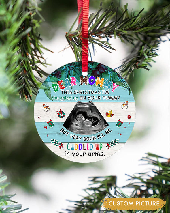 Personalized Gift For Future Mommy This Christmas I'm Snuggled Up In Your Tummy  Ornament - PP - TT2710212