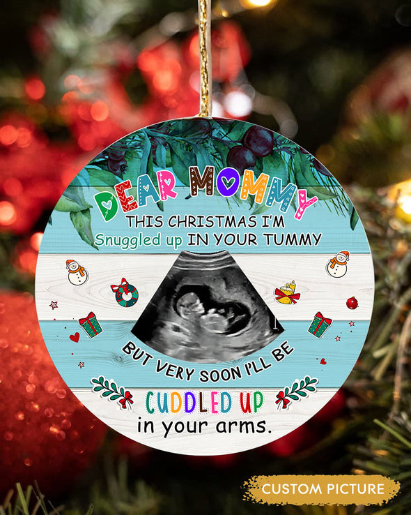 Personalized Gift For Future Mommy This Christmas I'm Snuggled Up In Your Tummy  Ornament - PP - TT2710212