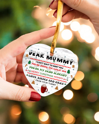 Gift For Mommy Merry Christmas You're Doing The Great Job Love Kisses And Kicks Ornament - pp - TT2710213