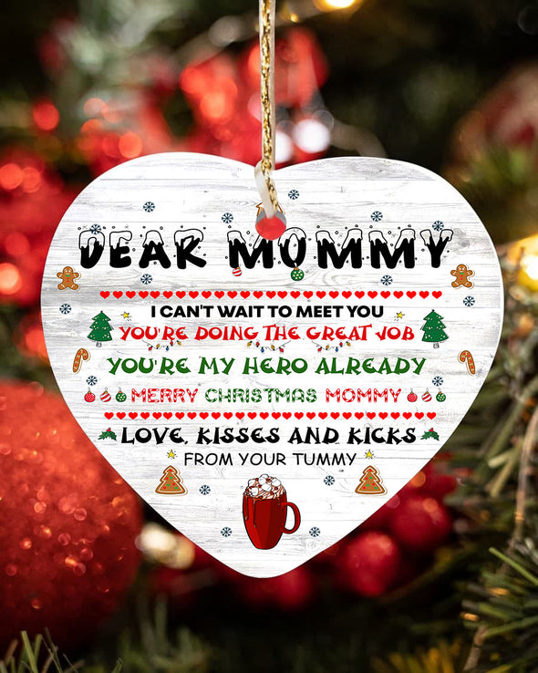Gift For Mommy Merry Christmas You're Doing The Great Job Love Kisses And Kicks Ornament - pp - TT2710213