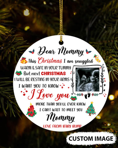 Personalized Gift For Future Mommy Next Christmas I Will Be Resting In Your Arms Ornament - MC - TT2611214 1
