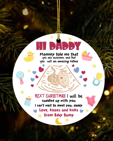 Gift For Future Daddy Next Christmas I Will Be Cuddle Up With You Can't Wait To Meet Ornament - MC - TT0911211 1