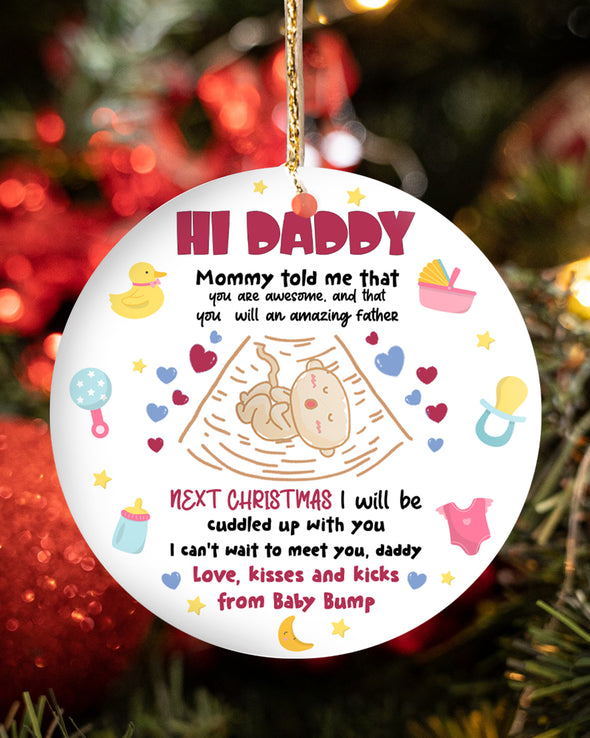 Gift For Future Daddy Next Christmas I Will Be Cuddle Up With You Can't Wait To Meet Ornament - MC - TT0911211 1